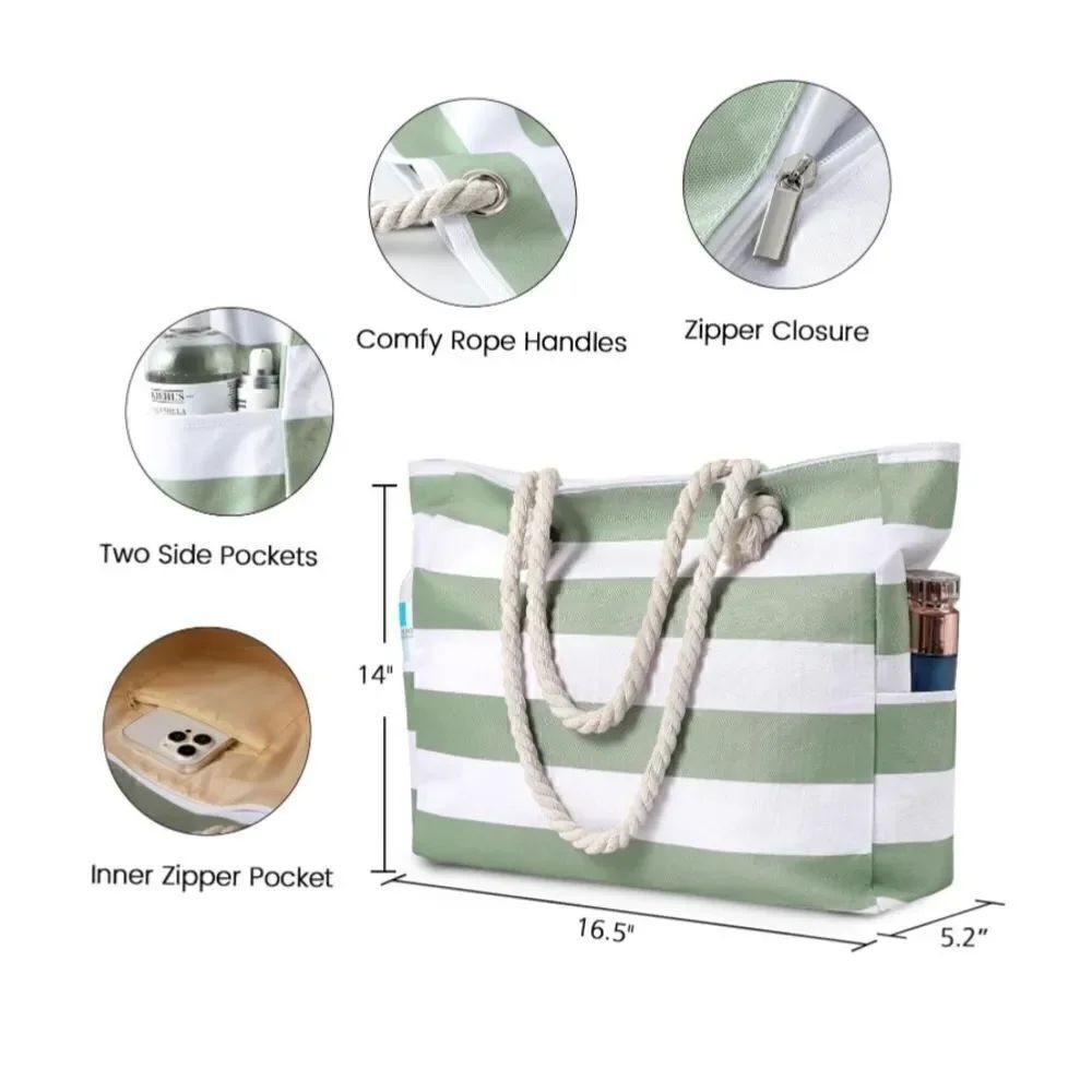 Large Waterproof Sandproof Beach Tote - Picture 2 of 5